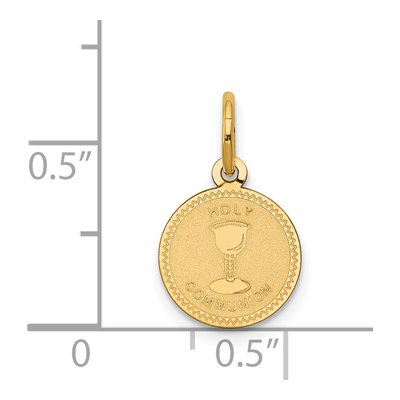 14K Yellow Gold Holy Communion Round Disc Charm – view 4