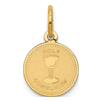 14K Yellow Gold Holy Communion Round Disc Charm