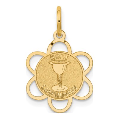 14K Yellow Gold Holy Communion Disc Charm