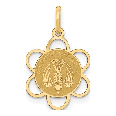 14K Yellow Gold Confirmation Dove Pendant
