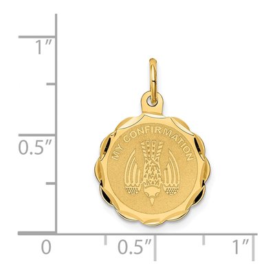 14K Yellow Gold Confirmation Dove Disc Pendant – view 4