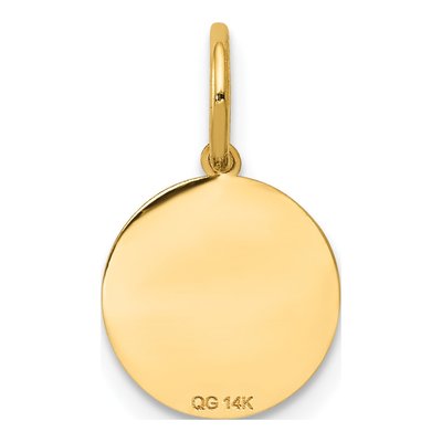 14K Yellow Gold Baptism Cross Disc Charm – view 5