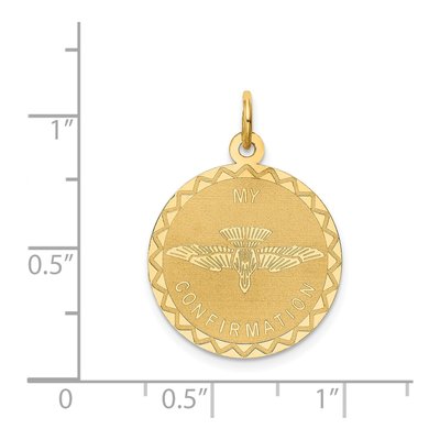 14K Yellow Gold Confirmation Dove Disc Pendant – view 4