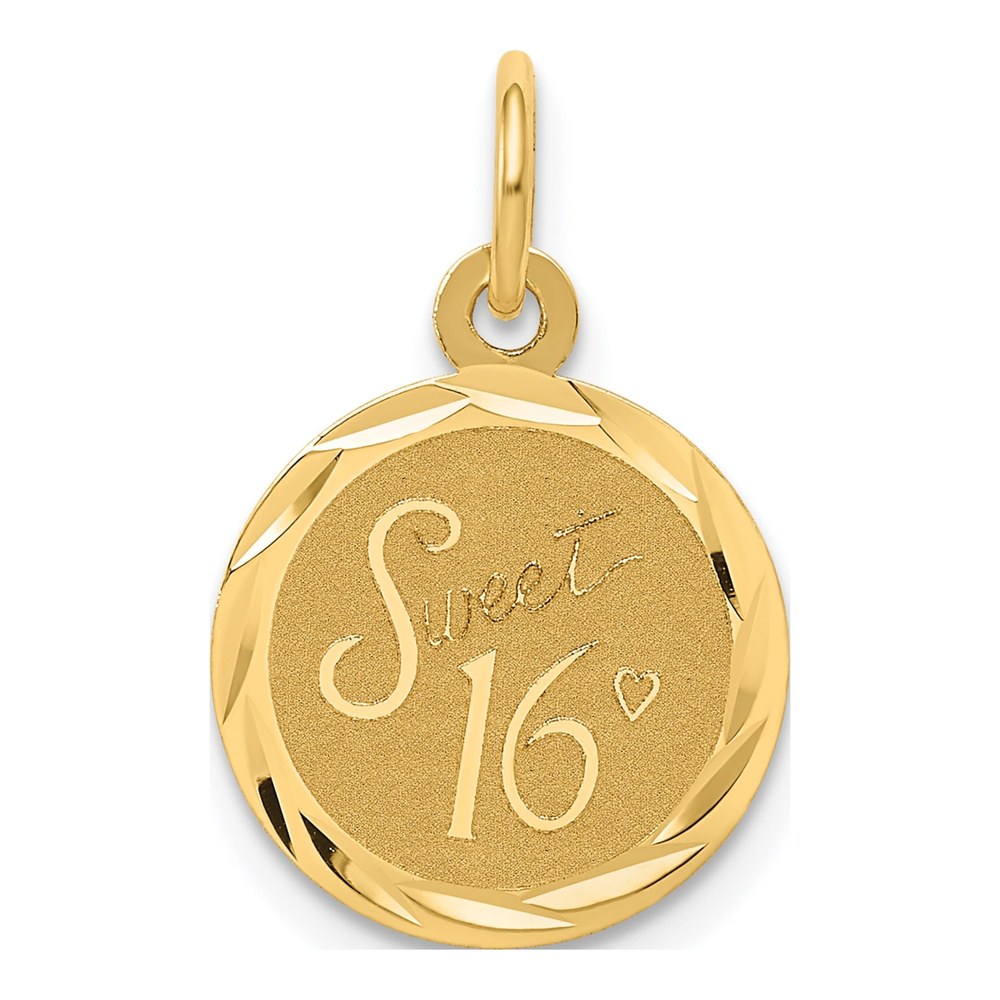 14K Yellow Gold Sweet Disc Charm
