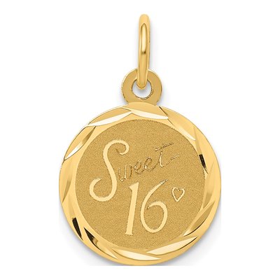 14K Yellow Gold Sweet Disc Charm