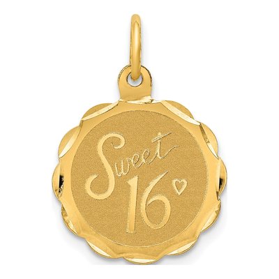 14K Yellow Gold Sweet Disc Charm