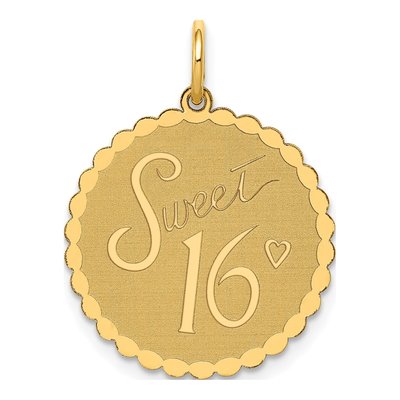 14K Yellow Gold Sweet Disc Charm