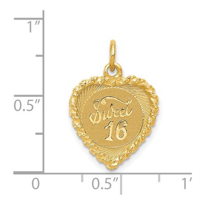 14K Yellow Gold Sweet Heart Charm – view 4