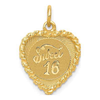 14K Yellow Gold Sweet Heart Charm
