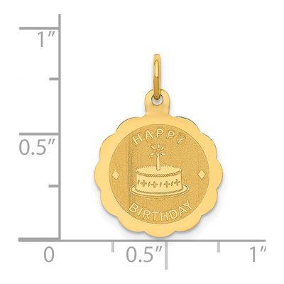 14K Yellow Gold Happy Birthday Cake Disc Charm – view 4