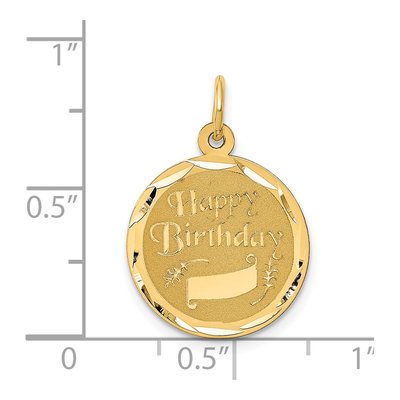 14K Yellow Gold Happy Birthday Disc Charm – view 4