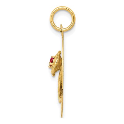 14K Yellow Gold CZ Happy Birthday Disc Charm – view 3