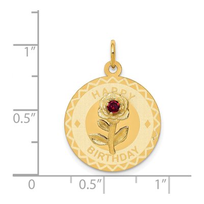 14K Yellow Gold CZ Happy Birthday Disc Charm – view 5
