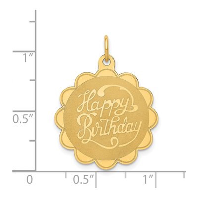 14K Yellow Gold Happy Birthday Disc Charm – view 4