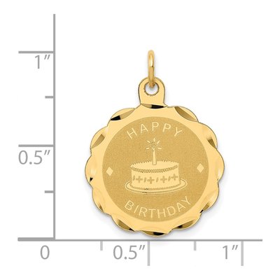 14K Yellow Gold Happy Birthday Cake Disc Charm – view 4