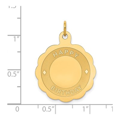 14K Yellow Gold Happy Birthday Disc Charm – view 4