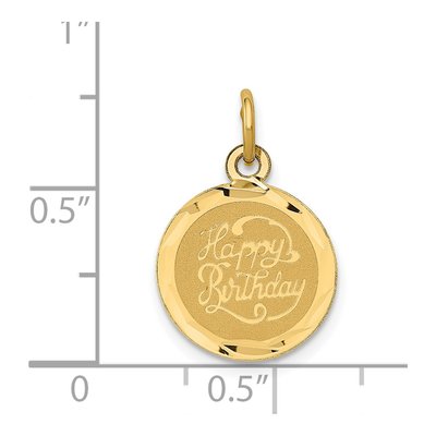 14K Yellow Gold Happy Birthday Disc Charm – view 4