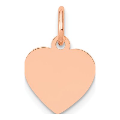 14K Rose Gold Heart Disc Pendant