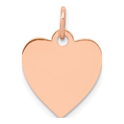 14K Rose Gold Heart Disc Pendant
