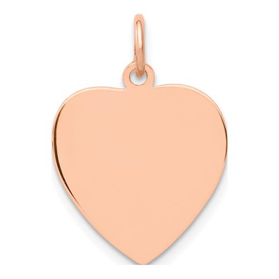 14K Rose Gold Heart Disc Pendant