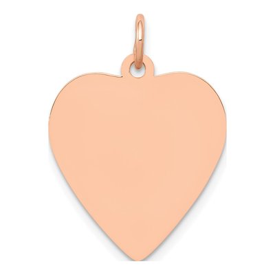 14K Rose Gold Heart Disc Pendant