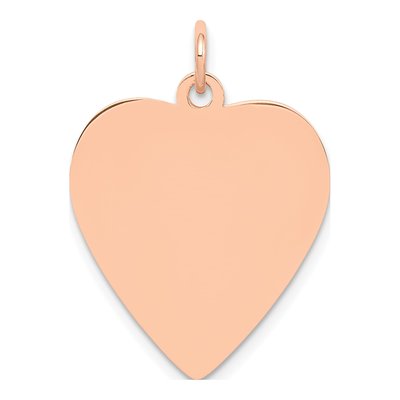14K Rose Gold Heart Disc Pendant