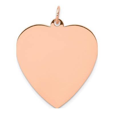 14K Rose Gold Heart Disc Pendant
