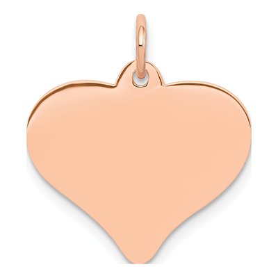 14K Rose Gold Heart Disc Pendant