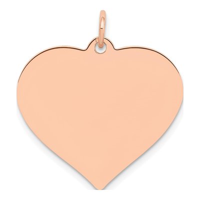14K Rose Gold Heart Disc Pendant