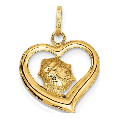 14K Yellow Gold Red Black Enamel Ladybug Heart Charm – view 4