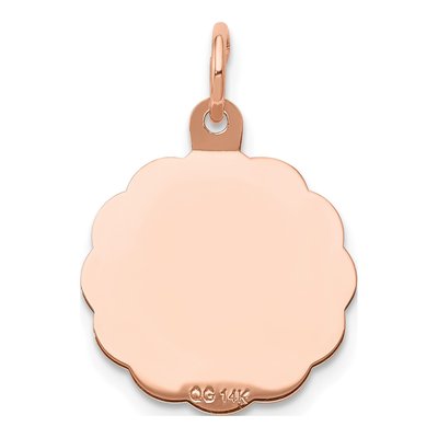 14K Rose Gold Baptism Cross Disc Pendant – view 5