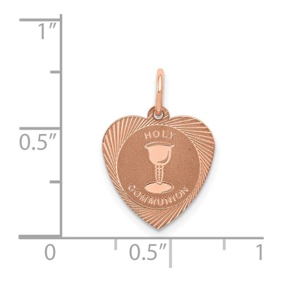 14K Rose Gold Holy Communion Heart Charm – view 4