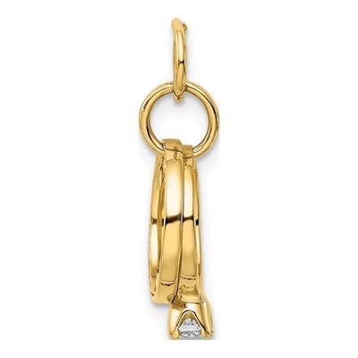 14K White Gold CZ 3D Wedding Charm – view 5