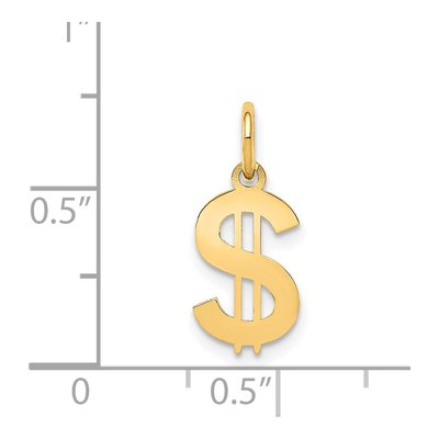14K Yellow Gold Dollar Sign Pendant – view 4