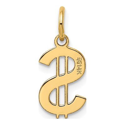 14K Yellow Gold Dollar Sign Pendant – view 5