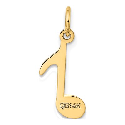 14K Yellow Gold Musical Note Pendant – view 5