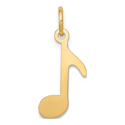 14K Yellow Gold Musical Note Pendant
