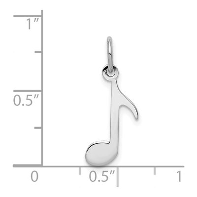 14K White Gold Musical Note Pendant – view 4
