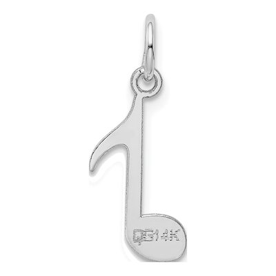 14K White Gold Musical Note Pendant – view 5
