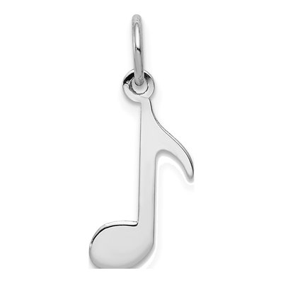 14K White Gold Musical Note Pendant