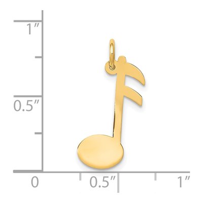 14K Yellow Gold Musical Note Pendant – view 4