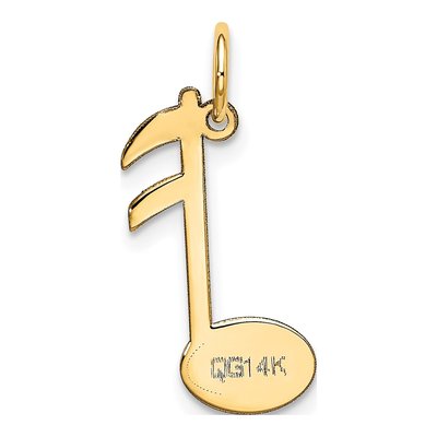 14K Yellow Gold Musical Note Pendant – view 5