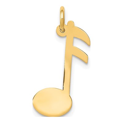 14K Yellow Gold Musical Note Pendant