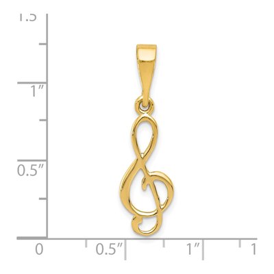 14K Yellow Gold Treble Clef for Music Lovers Charm – view 4