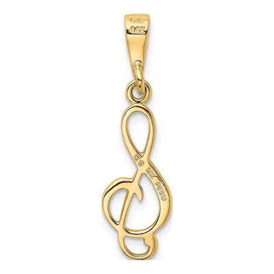 14K Yellow Gold Treble Clef for Music Lovers Charm – view 5