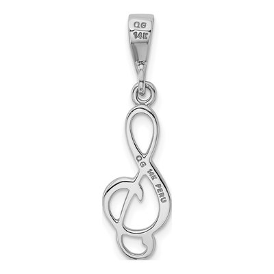 14K White Gold Treble Clef for Musicians Pendant – view 5