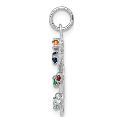 14K White Gold CZ Artist Palette Charm – view 3
