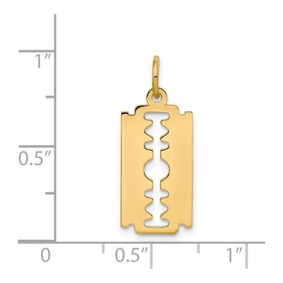 14K Yellow Gold Razor Blade Pendant – view 4