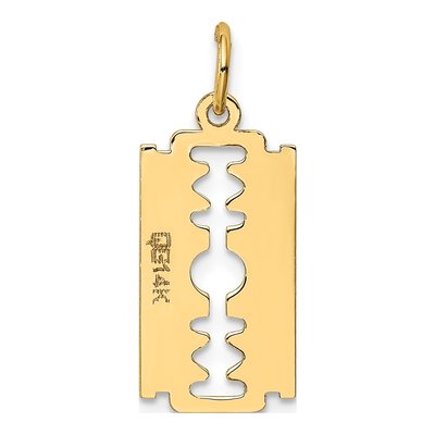 14K Yellow Gold Razor Blade Pendant – view 5