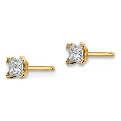 14K Yellow Gold 0.24 ct tw 2.75mm Square Diamond Princess-Cut Stud Earrings – view 3